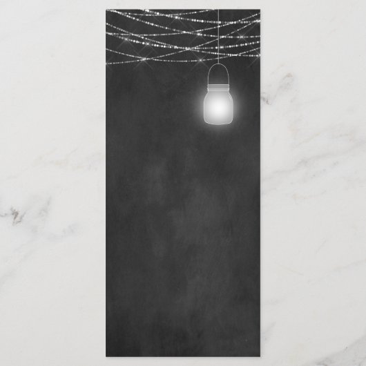 Mason Jars String Lights krijtbord Menu Kaarten (Achterkant)