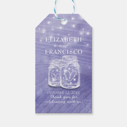 Mason Jars & String Lights Wedding Dank je cadeaus Cadeaulabel (Voorkant)