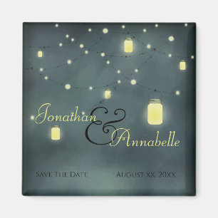 Mason Jars Summer Night Save the Date Magneet