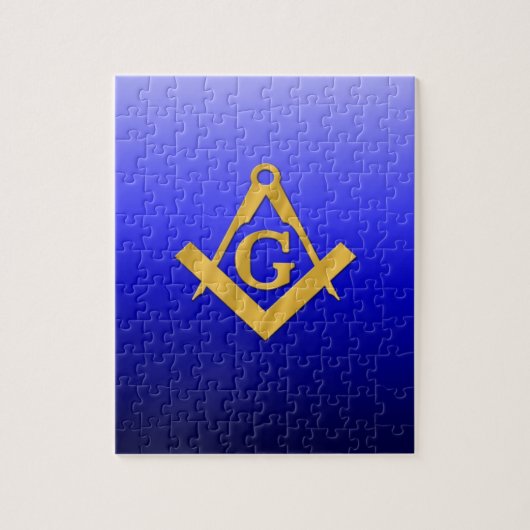 Mason Masonic met gradiëntblauw Legpuzzel (Verticaal)