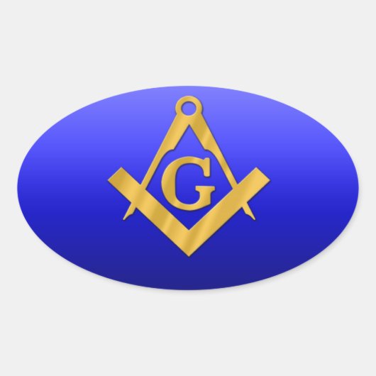 Mason Masonic met gradiëntblauw Ovale Sticker (Voorkant)