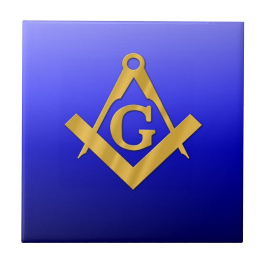 Mason Masonic met gradiëntblauw Tegeltje (Voorkant)