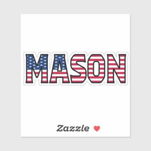 Mason Name Vorname USA Sticker Stickerset (Vel)