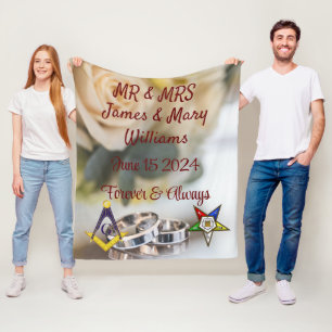 Mason/OES bruiloft Fleece Deken