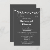 Mason pot licht repetitief diner uitnodigingen (Voorkant / Achterkant)