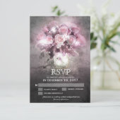 Mason pot met roze rozen RSVP (Staand voorkant)