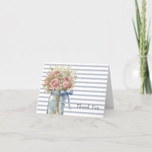 Mason Pot Roze Rozen Bedankkaart