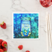 Mason potje lichtgevende vuurvliegjes magneet servet (Insitu)