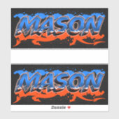 Mason prénom Nom Graffiti Autocollants Autocollant (Feuille)
