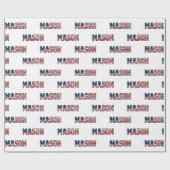 Mason prénom Nom USA Papier cadeau (Plat)