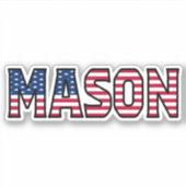 Mason Prénom USA Sticker Stickerset (Devant)