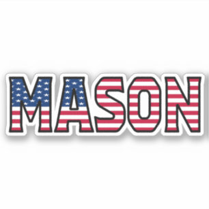 Mason Prénom USA Sticker Stickerset