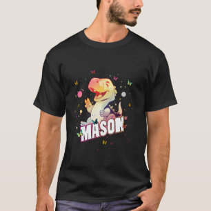 MASON - Schattigee jongensnaam met schattige dinos T-shirt