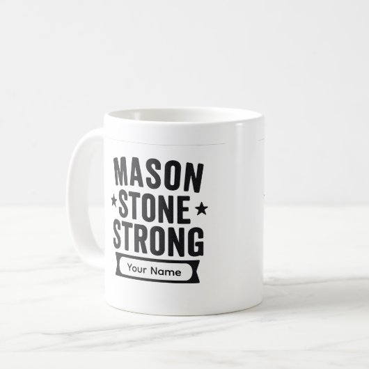 Mason Stone Strong Custom Name Mug (Devant gauche)