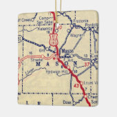 Mason TX Map Keramisch Ornament (Links)