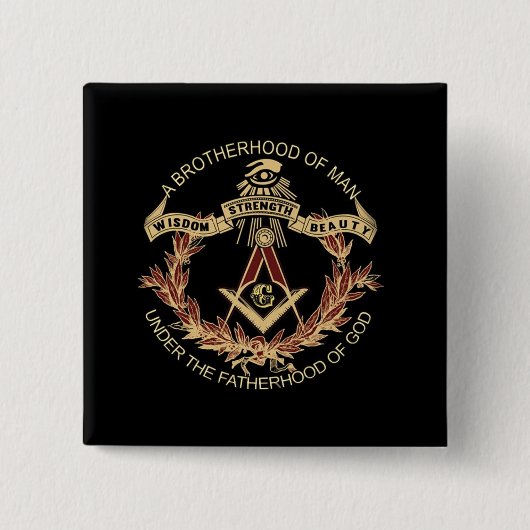 Mason Vierkante Button 5,1 Cm (Voorkant)