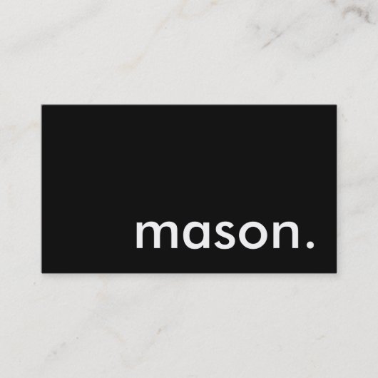 Mason. Visitekaartje (Voorkant)
