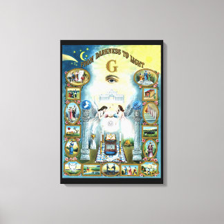 Masonic Art Canvas Van Duisternis naar Licht Afdruk