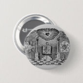 Masonic Blockcut graving 19th Century Ronde Button 5,7 Cm (Voorkant /achterkant)