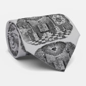 Masonic Blockcut graving 19th Century Stropdas (Opgerold)