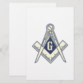 Masonic Blue Lodge Briefpapier (Voorkant / Achterkant)