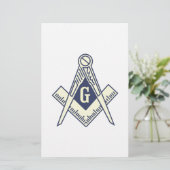 Masonic Blue Lodge Briefpapier (Staand voorkant)
