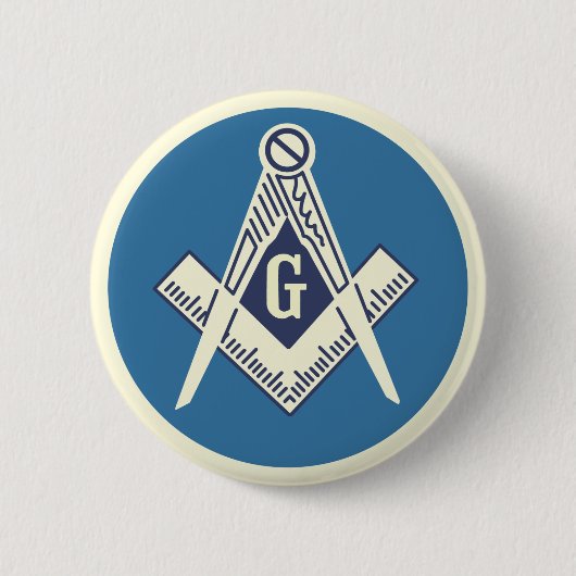 Masonic Blue Lodge Pin Ronde Button 5,7 Cm (Voorkant)