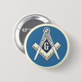 Masonic Blue Lodge Pin Ronde Button 5,7 Cm (Voorkant /achterkant)
