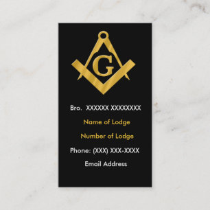 Masonic Business Black en Gold Visitekaartje
