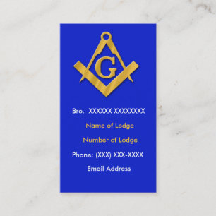 Masonic Business Blue en Gold Visitekaartje