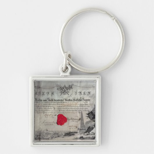 Masonic certificate, 1785 sleutelhanger (Voorkant)