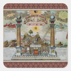Masonic Chart 2 Vierkante Sticker