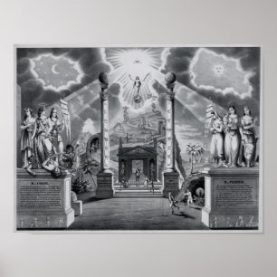 Masonic Chart (B&W) Poster
