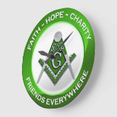 Masonic Clock Green Grote Klok (Hoek)