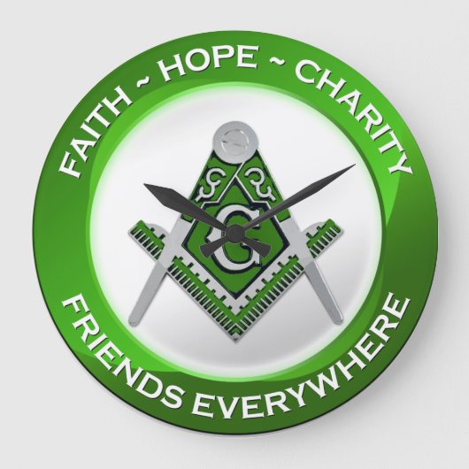 Masonic Clock Green Grote Klok (Voorkant)