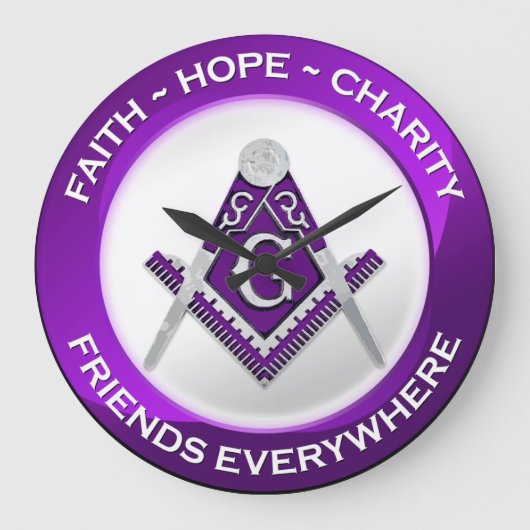 Masonic Clock Purple Grote Klok (Voorkant)