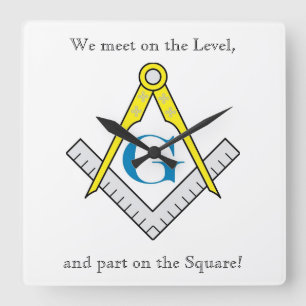 Masonic Clock Vierkante Klok