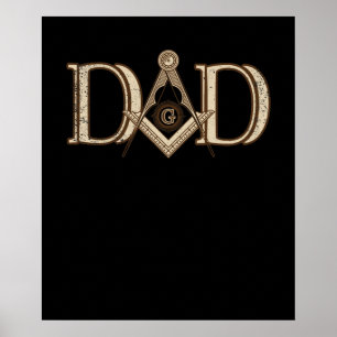 Masonic Dad Vaderdag Gift Freemason Poster