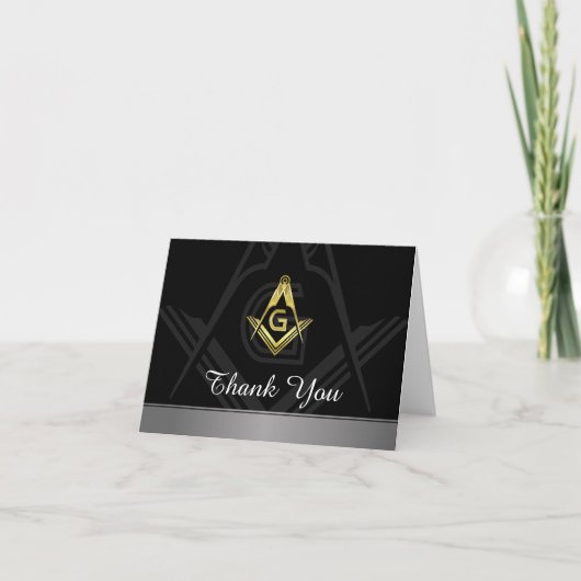 Masonic Dankuwel | Aangepaste Freemason Card Bedankkaart (Voorkant)