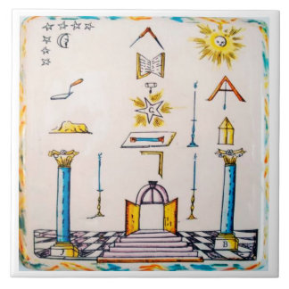 Masonic Dutch Blue Tile 18th Century Tegeltje