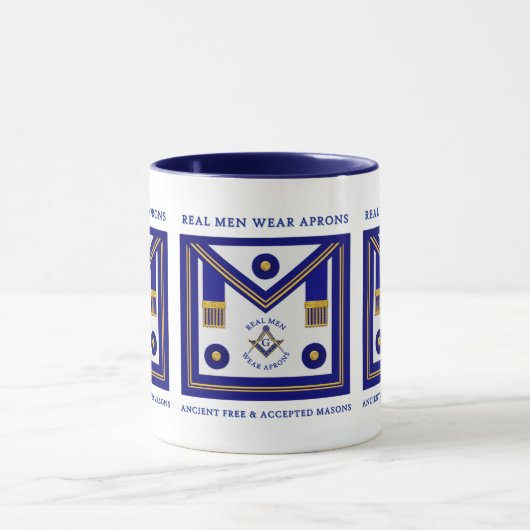 Masonic Echte Mannen Draag Schorten MM Mok (Midden)