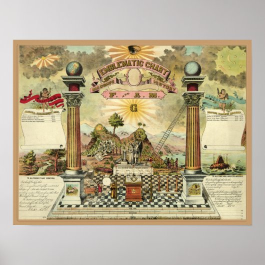 Masonic emblematic poster (Voorkant)