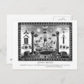 Masonic Emblems Chart uit 1874 Briefkaart (Voorkant / Achterkant)