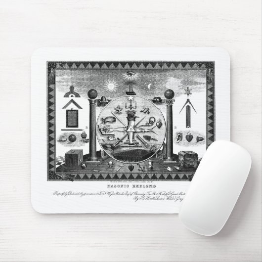 Masonic Emblems Chart uit 1874 Muismat (Met muis)