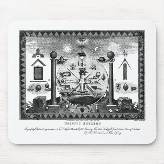 Masonic Emblems Chart uit 1874 Muismat (Voorkant)