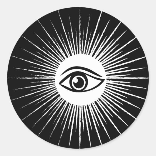 Masonic eye ronde sticker (Voorkant)
