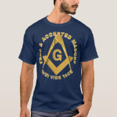 Masonic F AM Masons Square Compass Freemason T-shirt (Voorkant)