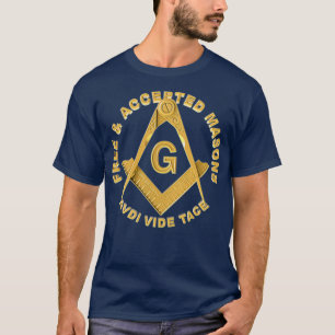 Masonic F AM Masons Square Compass Freemason T-shirt