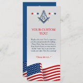 Masonic Flag Ceremony Card, Amerikaans freemason Programma (Voorkant / Achterkant)