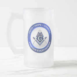 Masonic Frosted Mug Matglas Bierpul